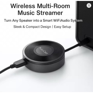 M5 AudioCast for Airplay Wireless Music Audio Speaker Receiver 2.4G WIFI Hifi Music for DLNA Airplay Adapter Spotify Streamer