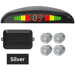 Radar Detectors Car LED Parking Sensor Kit 4 Sensors 22mm Reverse Radar Sound Alert Indicator System