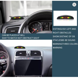 Radar Detectors Car LED Parking Sensor Kit 4 Sensors 22mm Reverse Radar Sound Alert Indicator System