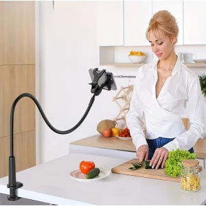  Lazy Bedside DesktopMobile Phone Clamp Bracket Flexible Long Arm Gooseneck Lazy Person Bracket With Handle Overhead Live Bracket