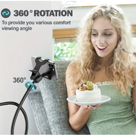  Lazy Bedside DesktopMobile Phone Clamp Bracket Flexible Long Arm Gooseneck Lazy Person Bracket With Handle Overhead Live Bracket