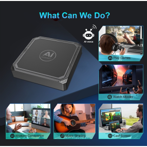 Smart TV Box AI TV Box 8+128GB 8K Video Android 15 Home Entertainment Media Player For NETFLIX Youtube With Voice Remote