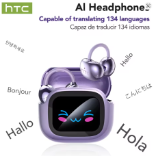 HTC NE32 Bluetooth V6.0 AI Earphones LCD Touch screen OWS Ear Clip Wireless headphones Translator Earbuds Noise Reduction call