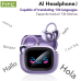 HTC NE32 Bluetooth V6.0 AI Earphones LCD Touch screen OWS Ear Clip Wireless headphones Translator Earbuds Noise Reduction call
