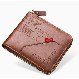 Men's Wallet Made of PU Wax Oil Skin Purse for Men Coin Purse Short Male Card Holder Wallets Zipper Around Money Coin Purse