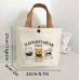 Canvas Bag Small Versatile Handbag Female Student Lunch Box Bag Simple Tote Bag Office Worker Lunch Bag Shopping Bag