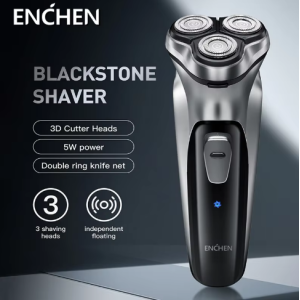 ENCHEN Blackstone Electrical Rotary Shaver for Men 3D Floating Blade Washable Type-C USB Rechargeable Shaving Beard Machine