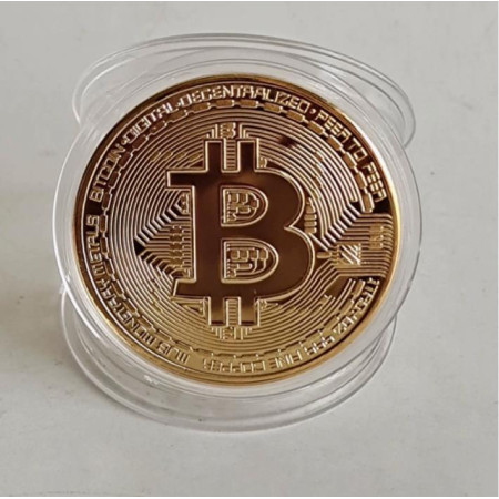 Gold Plated Bitcoin Coin Collectible Art Collection Gift Physical Commemorative Casascius Bit BTC Metal Antique Crafts Imitation