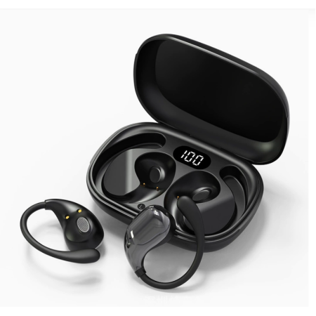 Bluetooth 5.4 Ear Hook Headphones TWS Wireless Earphones HiFi Stereo Waterproof Headsets LED Display Long Standby Touch Earbuds