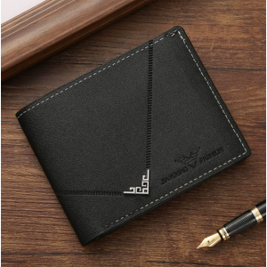 Men's leather short wallet thin wallet foldable minimalist soft leather wallet