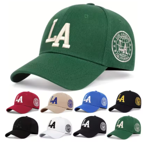 Unisex LA Letter Embroidery Snapback Baseball Caps Spring and Autumn Outdoor Adjustable Casual Hats Sunscreen Hat