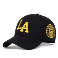 Unisex LA Letter Embroidery Snapback Baseball Caps Spring and Autumn Outdoor Adjustable Casual Hats Sunscreen Hat