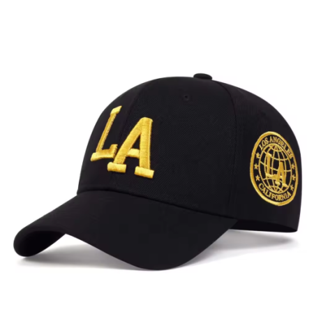 Unisex LA Letter Embroidery Snapback Baseball Caps Spring and Autumn Outdoor Adjustable Casual Hats Sunscreen Hat