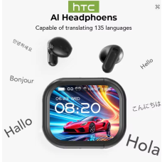 【HTC NE20】Bluetooth V6.0 Earphones AI Translator Earbuds OWS LCD Touch Screen Sport Wireless Headphones HD Stereo Sound Longlife