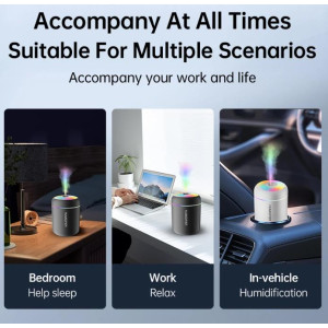 180ML Mini Air Humidifier USB Electric Aroma Diffuser Essential Oil Purifier Aromatherapy Mist Maker Lights For Car Home Bedroom