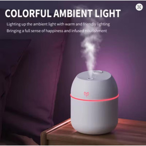 Portable USB Ultrasonic Air Mini Humidifier Essential Oil Diffuser Car Purifier Aroma Anion Mist Maker with LED Lamp Lighting