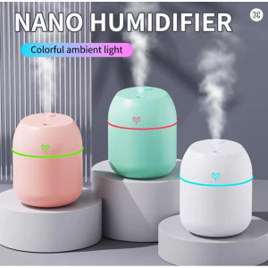 Portable USB Ultrasonic Air Mini Humidifier Essential Oil Diffuser Car Purifier Aroma Anion Mist Maker with LED Lamp Lighting