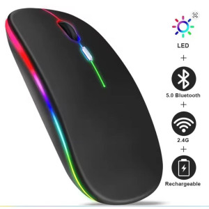  Wireless Mouse RGB Rechargeable Bluetooth Mice Wireless Computer Mause LED Backlit Ergonomic Gaming Mouse for Laptop PC 3600DPI