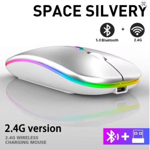 50 Packs  Wireless Mouse RGB Rechargeable Bluetooth Mice Wireless Computer Mause LED Backlit Ergonomic Gaming Mouse for Laptop PC 3600DPI
